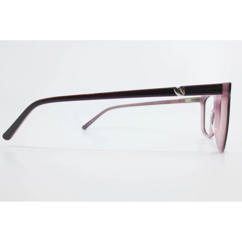 Chelsea Morgan CM 4008 BK/PK Black Pink Eyeglasses Frames 53-15-140 Leaf Detail